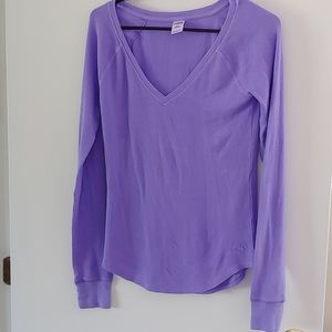 Victoria's Secret PINK V-Neck Waffle Shirt